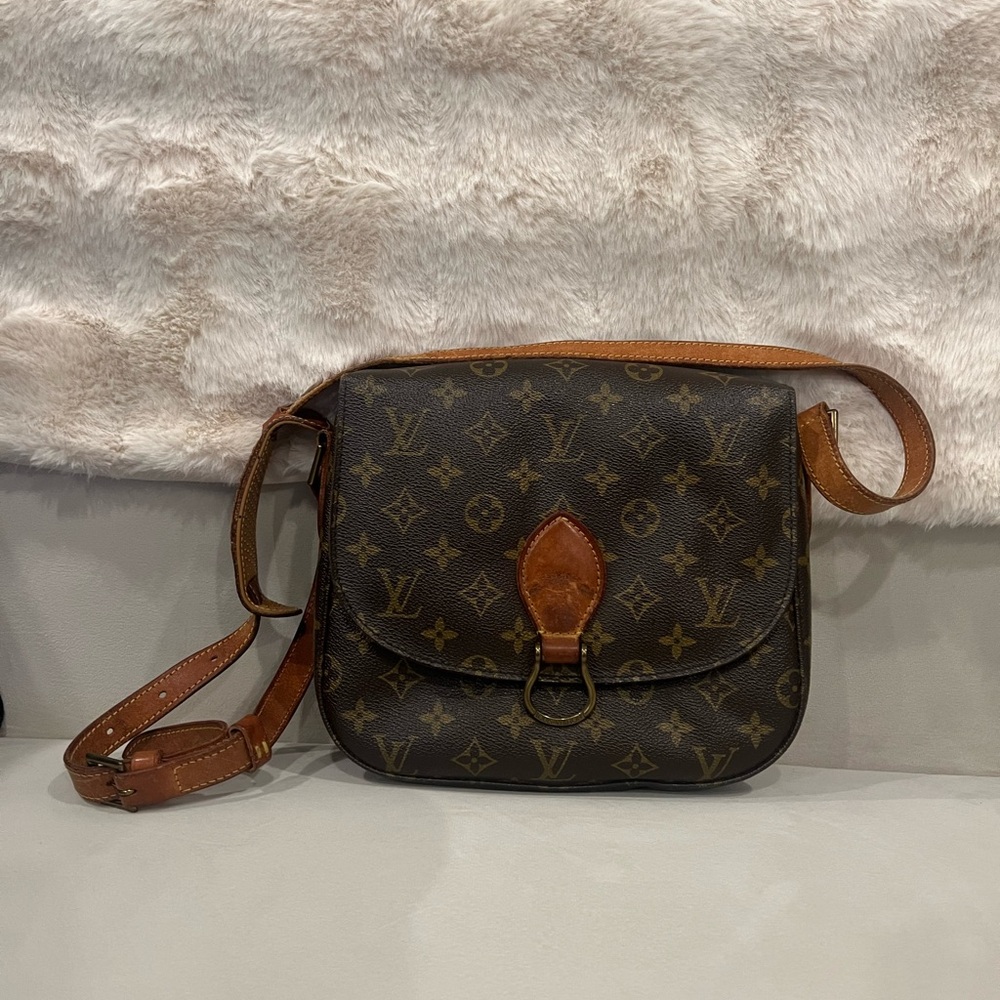 Louis Vuitton Brown Monogram Crossbody Bag with Leather Trim